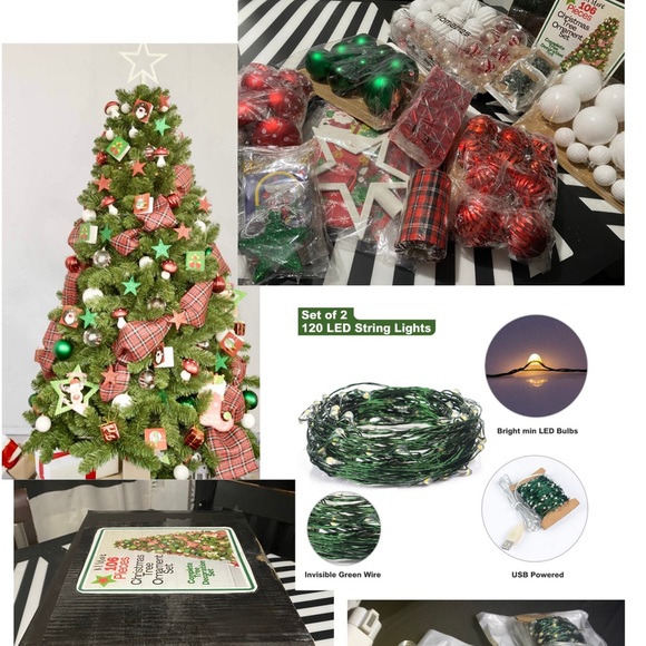 Christmas Tree Ornaments Set (106 Pieces) EntireTree Decorations- Brand New - Picture 6 of 7